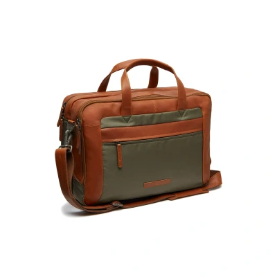 Afbeelding van Leren Laptoptas Staal Groen Nivano 17 Inch Laptopvak The Chesterfield Brand