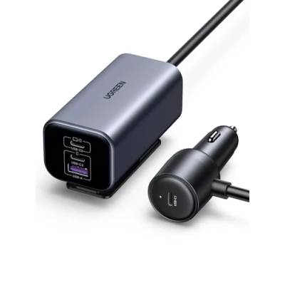 Afbeelding van UGREEN 150W GaN sigarettenaansteker USB PD3.1 autolader C 4 poorts verdeler compatibel met iPhone 15/14/13 series, MacBook Pro/Air, Surface Pro, Galaxy S24/S23, iPad Pro etc.