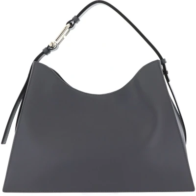 Afbeelding van FURLA Leren Schoudertas Nuvola Hobo Soil Grijs