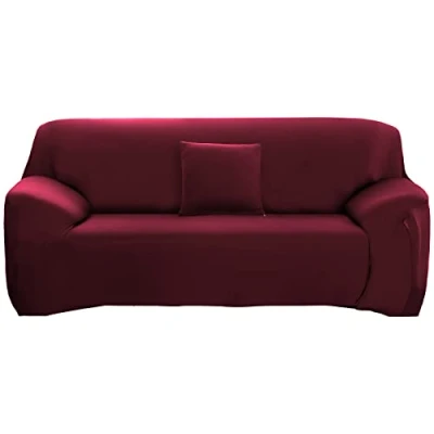 Afbeelding van ele ELEOPTION bankovertrek, stretch, elastische in verschillende maten en kleuren, productiemaat 195 230 cm, wijnrood, 3 zits, voor banklengte 170 220 cm