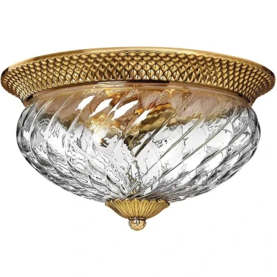 Afbeelding van Hinkley LED Plafondlamp Plantation 3X E27 Max 60W Dimbaar Burnished Brass