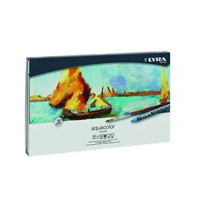 Afbeelding van LYRA Aquacolor Kleurpotloden, in water oplosbaar, 48 kg, was, kleurpigmenten, vulstoffen, gesorteerde kleur, stuks (1 stuk)