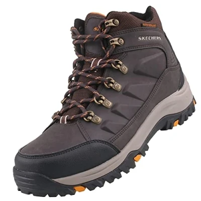 Afbeelding van Skechers Relmentdaggett Outdoor Veterboots, Heren, Maat: 42.5, Braun dunkel Leer en textiel