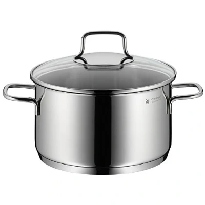 Afbeelding van WMF Hoge braadpan Ø 20 cm ca. 3,3 l Astoria gietrand glazen deksel Cromargan® roestvrij staal gepolijst geschikt voor inductiekookplaten vaatwasmachinebestendig