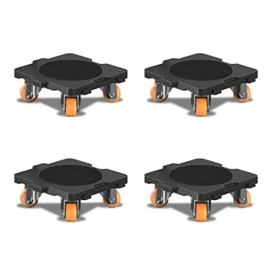 Afbeelding van ONEON 4 stuks meubelrollers, zachte transportwielen van TPE, 360 graden draaibaar, draagvermogen per ge 100 kg