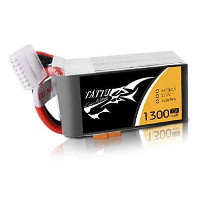 Afbeelding van Tattu 6S Lipo accu 22,2V 75C 1300mAh batterij met XT60 stekker voor RC FPV Helicopter Airplane Drone Quadcopter Racing Hobby