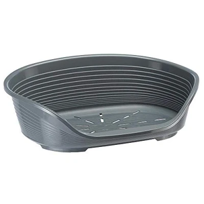 Afbeelding van FERPLAST Hondenmand &amp; Kattenmand Kunststof Klein 100% Gerecycled Wasbaar Ademend Antislip Siesta Deluxe, 54 x 35 xh 21,5 CM, DONKERGRIJS
