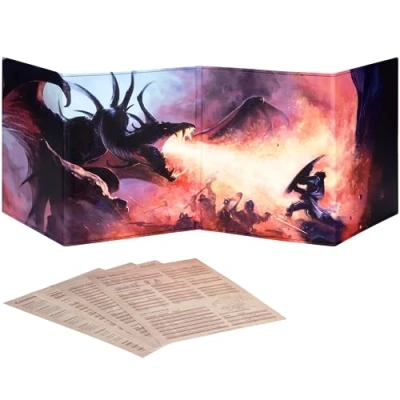Afbeelding van Dungeons &amp; Dragons DM Screen 5e D&amp;D Dungeon Master Full Color Print met Aaanpasbare Inzetstukken DND Game Accessoires