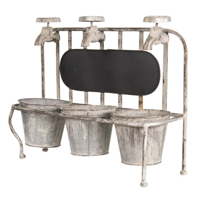 Afbeelding van Clayre &amp; Eef Planthouder 42x15x33 cm Grijs Ijzer Rechthoek Bloempot