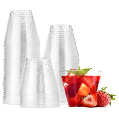 Afbeelding van MATANA 30 Doorzichtige Harde Plastic Bekers (255ml / 9oz) voor Bruiloften, Verjaardagen, Kerst &amp; Feesten Drankjes, Desserts, Champagnes Stevig Herbruikbaar