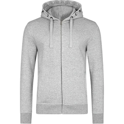 Afbeelding van Men&#039;s Hooded Jacket &#039;Premium&#039; met ritssluiting Grey Melange 4XL