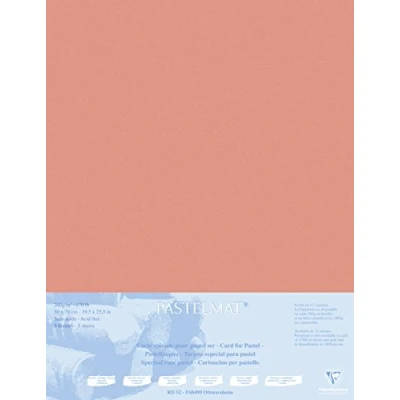 Afbeelding van Clairefontaine 496012C tekenbladen (verpakking met 5 vellen pastelmat op karton gelamineerd 1800 µm, 50 x 70 cm, ideaal voor droogtechnieken en pastel) sienna