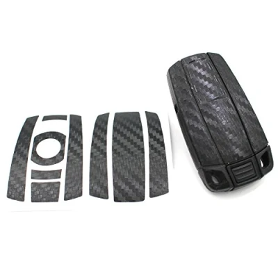 Afbeelding van Finest Folia Sleutelfolie K141 voor 3 toetsen autosleutels (alleen Keyless Go) folie cover (zwart carbon)