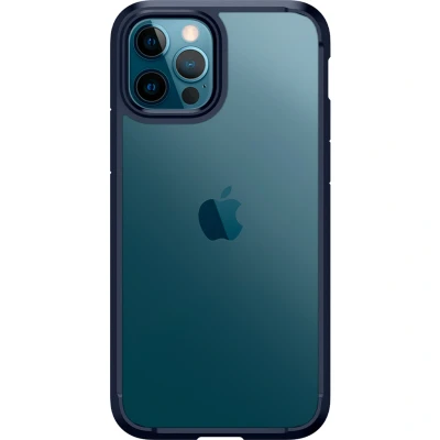 Afbeelding van Apple iPhone 12 Hoesje Kunststof Spigen Hardcase/Backcover Donkerblauw Telefoonhoesje Shockproof/Valbescherming