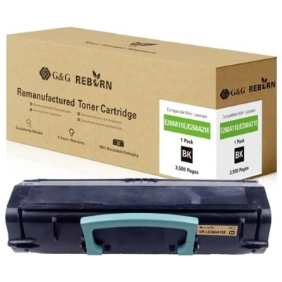 Afbeelding van G&amp;G Toner vervangt Lexmark E260 Compatibel Zwart 3500 bladzijden Reborn remanufactured 21318