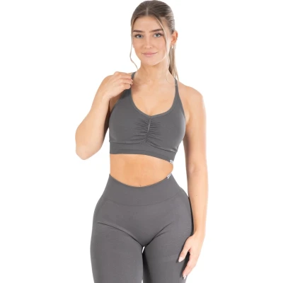 Afbeelding van Smilodox Solid Scrunch Sportbh met light support, Dames, Maat: XL, Anthrazit