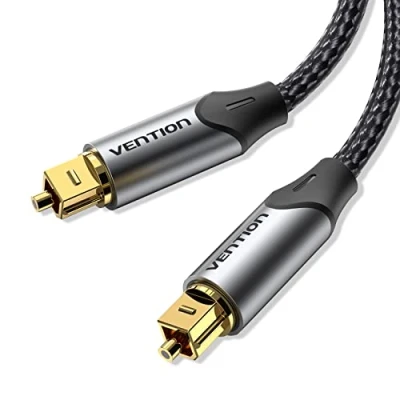 Afbeelding van VENTION Optische Audiokabel (1,5M) Toslink Digitale Nylon Gevlochten Kabel S/PDIF 2 Vergulde Stekker voor Soundbar, Thuisbioscoop, Hifi Installatie, PS4, Xbox, en TV