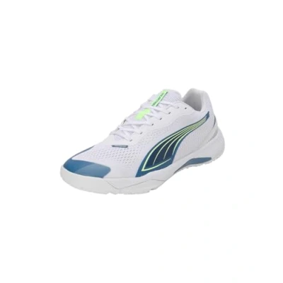 Afbeelding van Puma Solarstrike III Handbalschoenen, Heren, Maat: 40, White/blue horizon Textiel/ synthetisch
