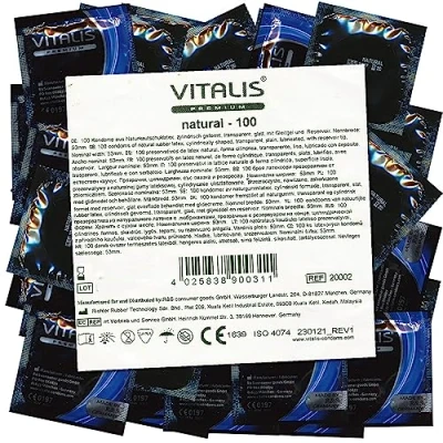 Afbeelding van Vitalis PREMIUM Natural, normale condooms met glijmiddel, 1 x 100 stuks