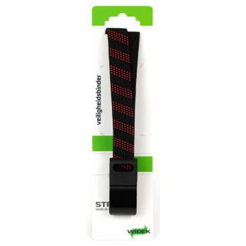 Afbeelding van Widek SUV veiligheidsbinder 24mm met zwarte stalen haak vuurrood/zwart