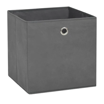 Afbeelding van Opbergboxen 4 st 28x28x28 cm nonwoven stof grijs