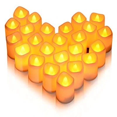 Afbeelding van Litake Led kaarsen, theelichtjes, 24 flikkerende vlamloze realistisch warm wit, op batterijen, elektrisch neplicht voor bruiloften, verjaardag, festivals, Halloween, thuis, diner, feest,