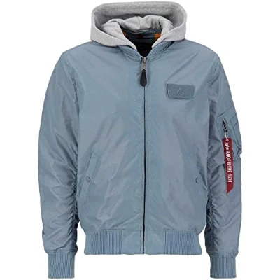 Afbeelding van Alpha Industries MA1 TT HOOD Bomberjacks, Heren, Maat: Large, Grey blue