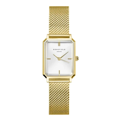 Afbeelding van Rosefield OWGMG O73 Octagan XS Mesh White horloge dameshorloge Goudkleur
