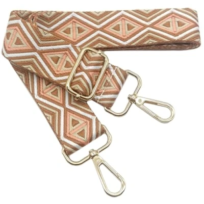 Afbeelding van Verstelbare kleurrijke schouderriem voor dames, beige, lichtbruin, 80 130 cm, riem met gouden karabijnhaak, duurzaam, crossbody tas, gitaar, tassen, moderne accessoires, 3,8 1213