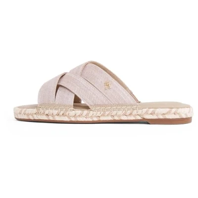 Afbeelding van Tommy Hilfiger Chambray Espadrilles, Dames, Maat: 41, Horseradish Textiel