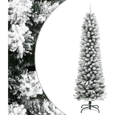 Afbeelding van Kunstkerstboom Met Sneeuw Smal 210 Cm Pvc En Pe