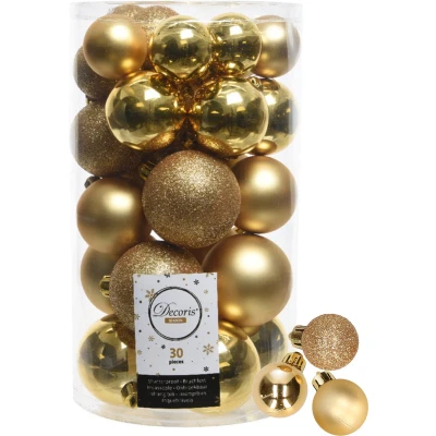 Afbeelding van Decoris kerstballen 44x stuks goud 3 4 5 6 cm kunststof Kerstbal