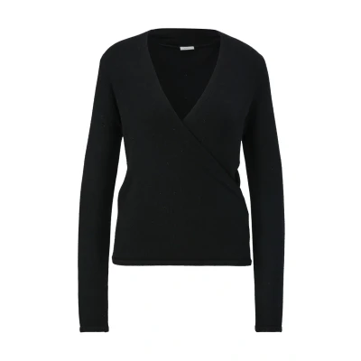 Afbeelding van s.Oliver Black Label IM Wickeldesign Trui, Dames, Maat: 34, Schwarz