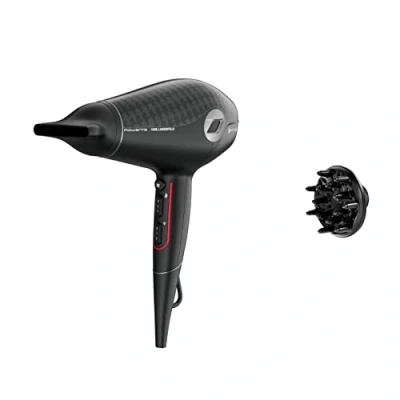 Afbeelding van Rowenta x Karl Lagerfeld CV613L glow Addict haardroger, hybride motor voor ultrasnel drogen, ionenbooster, booster, 8 mm stylingmondstuk, koude luchtknop, ergonomisch, zwart/rood