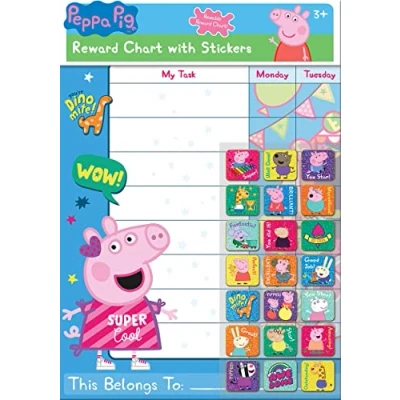 Afbeelding van Paper Projects 01.70.30.021 Peppa Pig beloningskaart voor elke dag, met 56 sprankelende stickers, 29,7 cm x 42