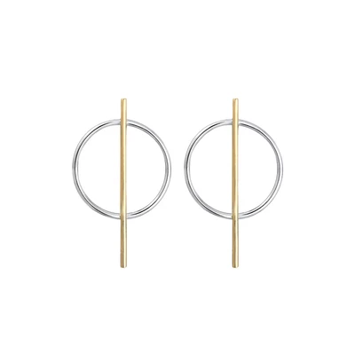 Afbeelding van Elli Oorbellen Geo Cirkel Basic Minimal 925 Zilver