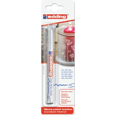 Afbeelding van Viltstift edding 751 lakmarker rond 1 2mm wit blister à stuk