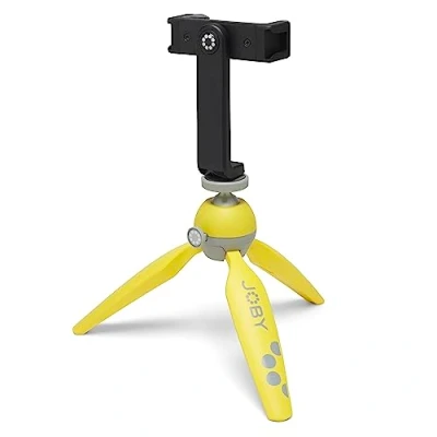 Afbeelding van JOBY HandyPod 2 Kit, tafelstatief met GripTight 360 telefoonhouder en pin joint houder, telefoonstatief voor smartphones, actiecamera&#039;s spiegelloze camera&#039;s tot 1,0 kg, geel