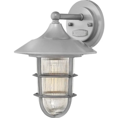 Afbeelding van Hinkley LED Wand Buitenlamp Marina 1X E27 Max 100W IP44 Dimbaar Silver