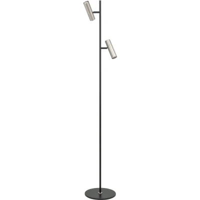 Afbeelding van Trend Modern Vloerlamp 2 lichts Zwart/Nikkel Vleorlamp