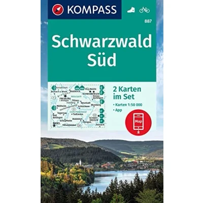 Afbeelding van KOMPASS Wanderkarten Set 887 Schwarzwald Süd (2 Karten) 1:50.000: inklusive Karte zur offline Verwendung in der App. Fahrradfahren.