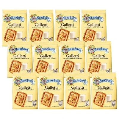 Afbeelding van MULINO BIANCO Galletti Koekjes met suiker, 350g x 12 pakketten