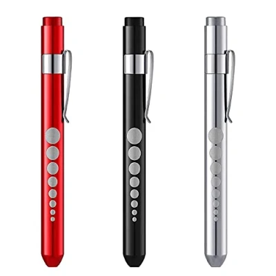 Afbeelding van Newaner diagnostische lamp, pupiellamp, penlight (3 stuks), herbruikbare led penlamp, zaklamp, lichthandvat met zakclip, voor scholieren