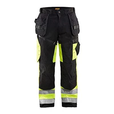 Afbeelding van Blaklader High Vis 4 weg stretch werkbroek 1993 1642 Zwart/High Geel D104