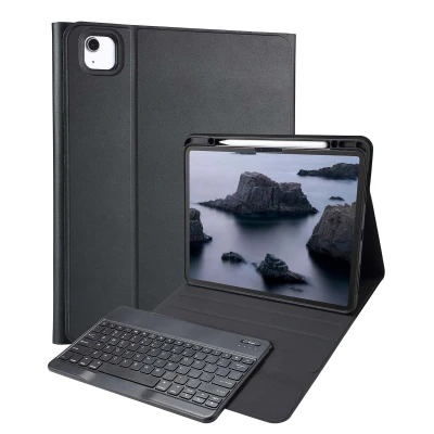 Afbeelding van QWERTY Bluetooth Keyboard Bookcase voor de iPad Air 13 inch (2024) M2 Zwart hoes met toetsenbord van Accezz