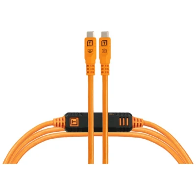 Afbeelding van TetherTools TetherPro Optima 10G USB C 15&#039; (4.6m) Straight To Straight, High Visibility Orange