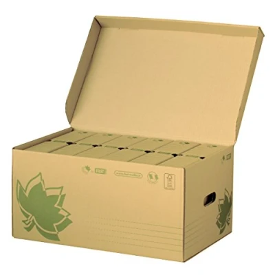 Afbeelding van Fast Nature Line Documentbox 1 box + 6 archiefdozen, bruin/groen 52X35X26 ivoor