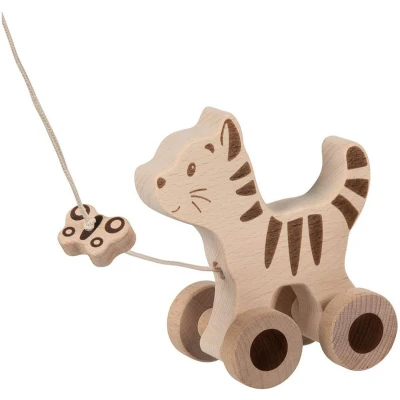 Afbeelding van Goki Pull along animal, cat 14 x 7