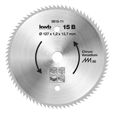 Afbeelding van kwb Cirkelzaagblad 127 x 12,75 mm, Made in Germany, zeer fijne sneden, zaagblad geschikt voor houten panelen, profielhout en zacht hout