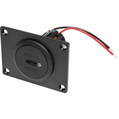 Afbeelding van ProCar Power USB C Einbausteckdose PD/QC mit LED + Montageplatte inbouwstopcontact met montageplaat Stroombelasting (max.): 3 A 12 of